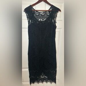 Free People Intimately ‎ Lace Slip midi Dress Black Size M Wedding Elegant.
